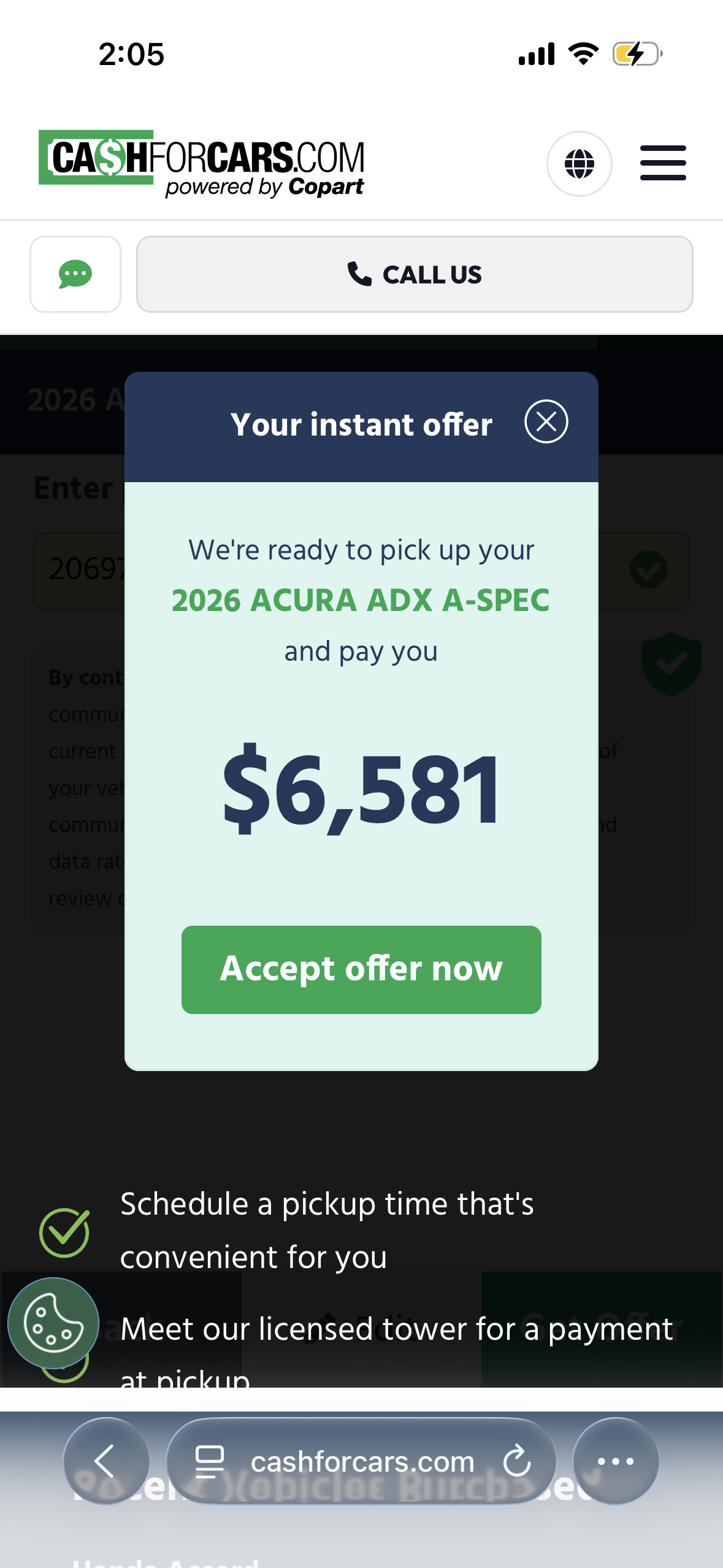 Old final offer screen